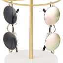 Mkono Sunglasses Organizer Glasses Holder Stand Sunglass Storage Display Eyeglasses Rack for up to 12 Pairs of Eyewear Glasses for Table Dresser Desk Countertop Bedroom, Set of 1, Gold