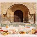 HANGYING Medieval Morocco Architecture Photography Backdrop,7x5ft Ancient City Gate Photo Background,Vintage Brick Wall Arched Door Holiday Travel Party Decor Portrait Photography Studio Props DX07WH