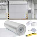 Tandefio Roll up Garage Door Insulation Kit for Cooling Metal Buildings White Reflective Foam Aluminum Foil Summer Barrier Warehouse Insulation Panels for 2 Doors 10'x10' or Large (40 in X 78.7 ft)