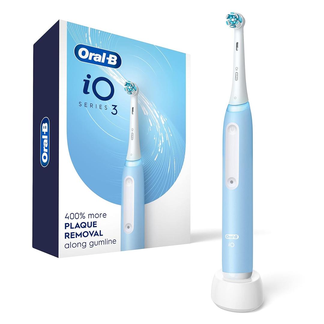 Oral-B iO3 Electric Toothbrush (1) with (1) Ultimate Clean Brush Head and (1) Charger, Blue