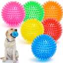 VITEVER 3.5 Squeaky Dog Toy Balls (6 Colors) Puppy Chew Toys for Teething, BPA Free Non-Toxic, Spikey Dog Balls for Medium, Large & Small Dogs, Durable Toys for Aggressive Chewers