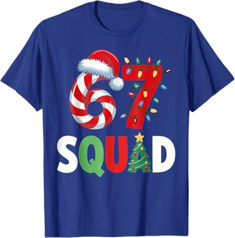 Christmas 67 Squad Fun 6 Candy Bar and Light Pattern Red 7 T-Shirt, 4X