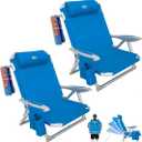 WEJOY Beach Chair for Adults, Reclining Adjustable Position,Lay Flat Lightweight Folding Portable Aluminum Chair with Backpack Straps,Padded headrest, Heavy Duty 400 lbs Lawn Chair for Beach