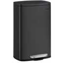 SONGMICS 13 Gallon (50 L) Garbage Can, Stainless Steel Kitchen Garbage Can, Recycling or Waste Bin, Soft Close, Step-On Pedal, Removable Inner, Black ULTB050B01