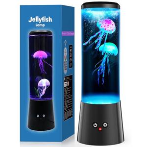 Bodami Jellyfish Lamp, 16 Color LED Fantasy Jellyfish Tank Table Light with Remote, Dual Power Supply, Eye-Friendly Ambient Lamp for Home Office Bedroom Decor, Perfect Holiday Gift for Adults & Kids