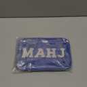 SilTriangle Empty Mahjong Tile Bag American PVC Clear Mahjong Case Size 166 Waterproof Zippered Storage Tile Holder Rack Bag for Game Lover Gift Travel, Case Only (Navy Blue,Mahj)