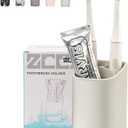 ZCCZ Toothbrush Holder for Bathroom - Electric Toothpaste Organizer for Countertop - Cup Stand for Razor, Makeup Brushes, Pencil, and Accessories - Gray