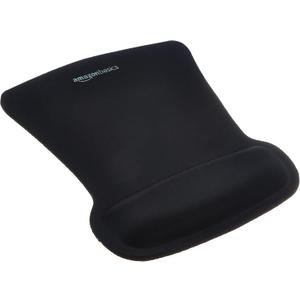 Amazon Basics Irregular Ergonomic Gel Computer Mouse Pad with Wrist Support for Pain Relief, Non-Slip, 10.1L x 8.1W inches, Black