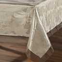 sancua Clear Plastic 100% Waterproof Tablecloth - 54 x 108 Inch - Vinyl PVC Rectangle Table Cloth Protector Oil Spill Proof Wipe Clean Table Cover for Dining Tables, Parties & Camping, Crystal Clear