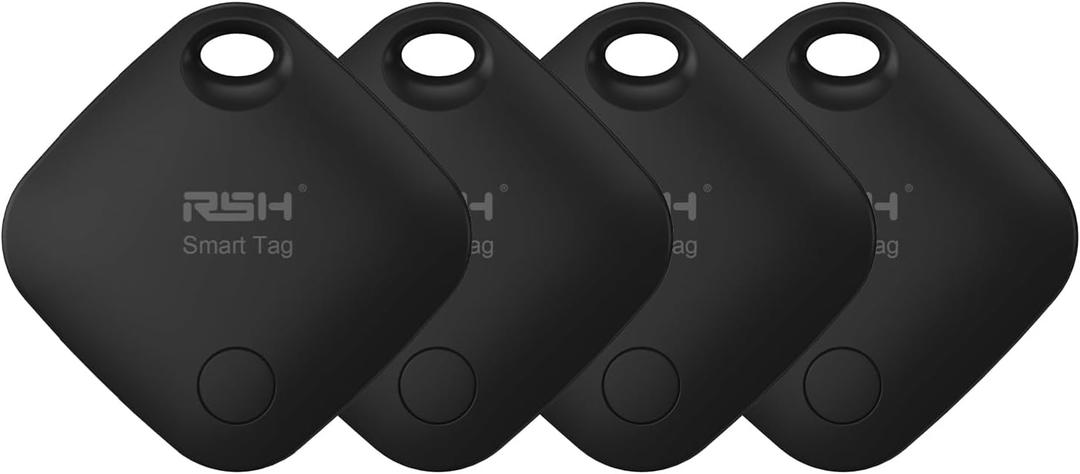 Air Tags 4 Pack Bluetooth Luggage Tracker Tags Works with Apple Find My, Key Finder and Item Locator for Luggage, Backpack, Suitcases, Replaceable Battery(iOS Only, Not for Android)