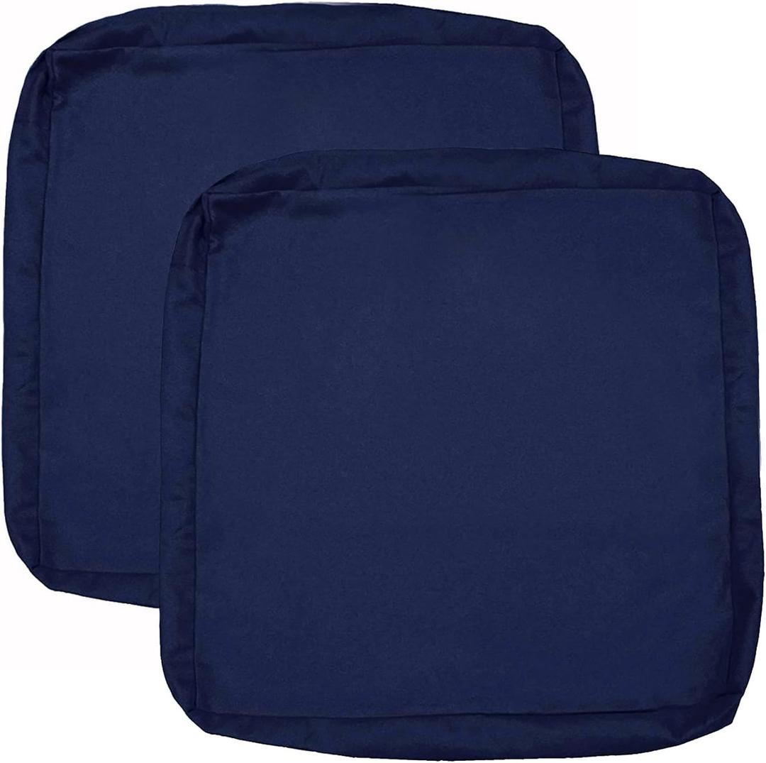 Sqodok Outdoor Cushions Covers 24X22, Patio Cushion Covers for Outdoor Furniture Waterproof Outside Seat Slipcovers Replacement Chair Cushion Covers 2pcs, Blue
