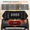 Aiteid Treadmill with 12% Incline, 3.0HP Low Noise Treadmills for Home, Portable Electric Treadmill with Handles, Walking Pad, Compact Running Machine, Walking Pad with Handle, 0.6-6.2MPH