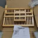 HBlife Dish Rack, Bamboo Folding 2-Tier Collapsible Drainer Dish Drying Rack with Utensils Flatware Holder Set (Dish Rack with Utensil Holder)