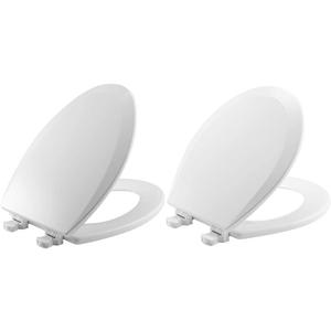 BEMIS 500EC 390 Toilet Seat with Easy Clean & Change Hinges, 2 Pack Round, Cotton White