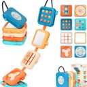 Busy Board for 1 Year Old, Travel Toys for Toddler 1-3 on Plane Car, Montessori Busy Board Busy Cube, Toys for 1 Year Old Boy Girl, Easter Basket Stuffers for Toddler