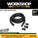 WORKSHOP Wet/Dry Vacs Shop Vacuum Accessories WS25022A Extra Long Hose Attachment, 2-1/2-inch x 20-feet Locking Hose for Wet Dry Shop Vacuum Cleaners