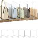 Shelf Dividers Purse Organizer for Closet: 8-Pack Acrylic Bag Storage Organizer for Handbags, Clutches, Clothes, Sweater, Towel on Wood Shelves