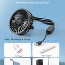 TriPole Car Fan USB Powered - Powerful 3 Speed, Portable Cooling Clip Fan for Car Vent, Quiet Brushless Motor, 360 Degree Rotatable, Air Circulation for Vehicle, Van, Truck, SUV, RV