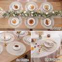 6 x SHACOS Round Placemats Set of 6 Boho Braided Bordered Place Mats 15 inch for Dining Tables Wedding Holiday Party (Ivory Bordered, 6)
