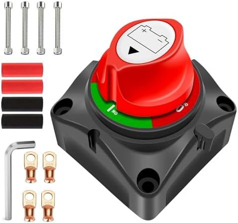 GOGONFLY Battery Disconnect Switch 12V-48V DC 275A Battery Power Master Isolator Shut Off Switch for Marine Boat Car Truck Camper RV Trailer