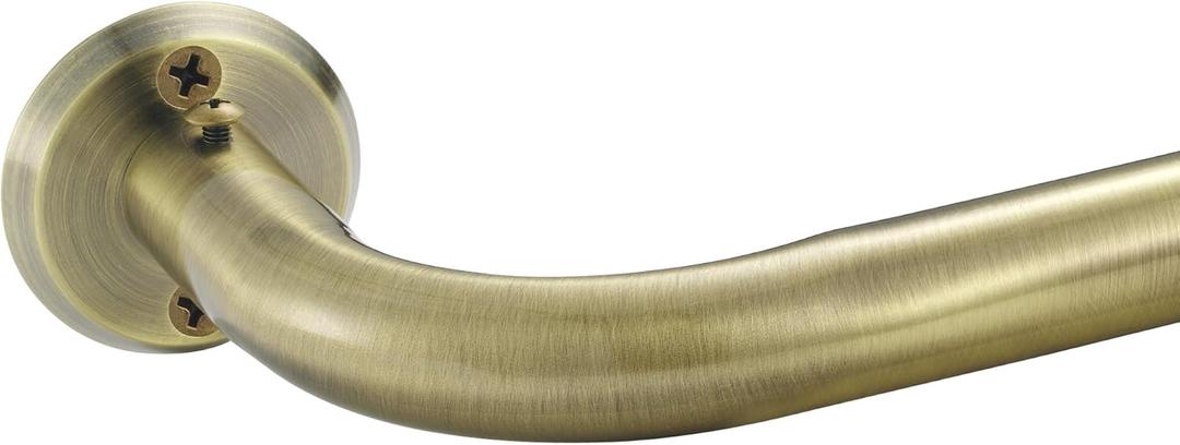 Room Darkening Curtain Rods for Windows, 28 to 148 Inches Splicing Construction Drapery Rod, 1" Adjustable Blackout Wrap Around Curved Curtains Rod, Wall Mounted Ceiling Mounted, Antique Bronze