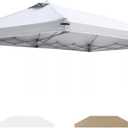 10x20 Canopy Replacement Top Cover with Air Vents for ez up Pop up Canopy Gazebo Tent, with Adjustable Strap, Waterproof & Anti-UV for Outdoor Shade (Top Only,Frame Not Included) (Off White)