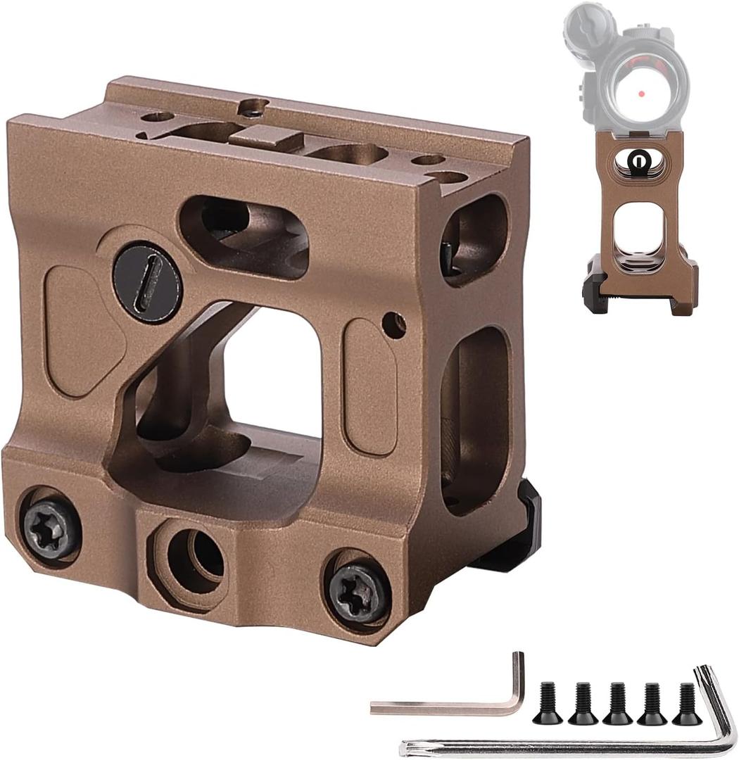 Phoking Red Dot Riser Mount Picatinny Riser Mounts for T1 T2 H1 H2 Optic Sight Accepts All Footprint Optics (Tan)