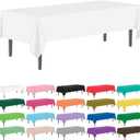 12 Pack White 54 x 108 Inch Disposable Plastic Tablecloths Rectangular Table Cloth Plastic Table Cover for Parties (Rectangle)