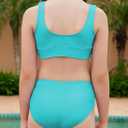 blibean Teen Girls Swimsuits Two Piece Bikini Sets with Chest Pad Size 6-15 Years (8-9 Years, A Mint Green)