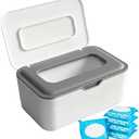 Flushable Wipes Dispenser, Wipes Case Baby Wipe Holder Durable PP Material for Nursery & Home, Keeps Wipes Fresh, Non-Slip, Easy Open & Close