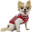 LOPHIPETS 100% Cotton Striped Dog Shirts for Small Dogs Chihuahua Puppy Clothes Tank VestRed and Gray Strips/M