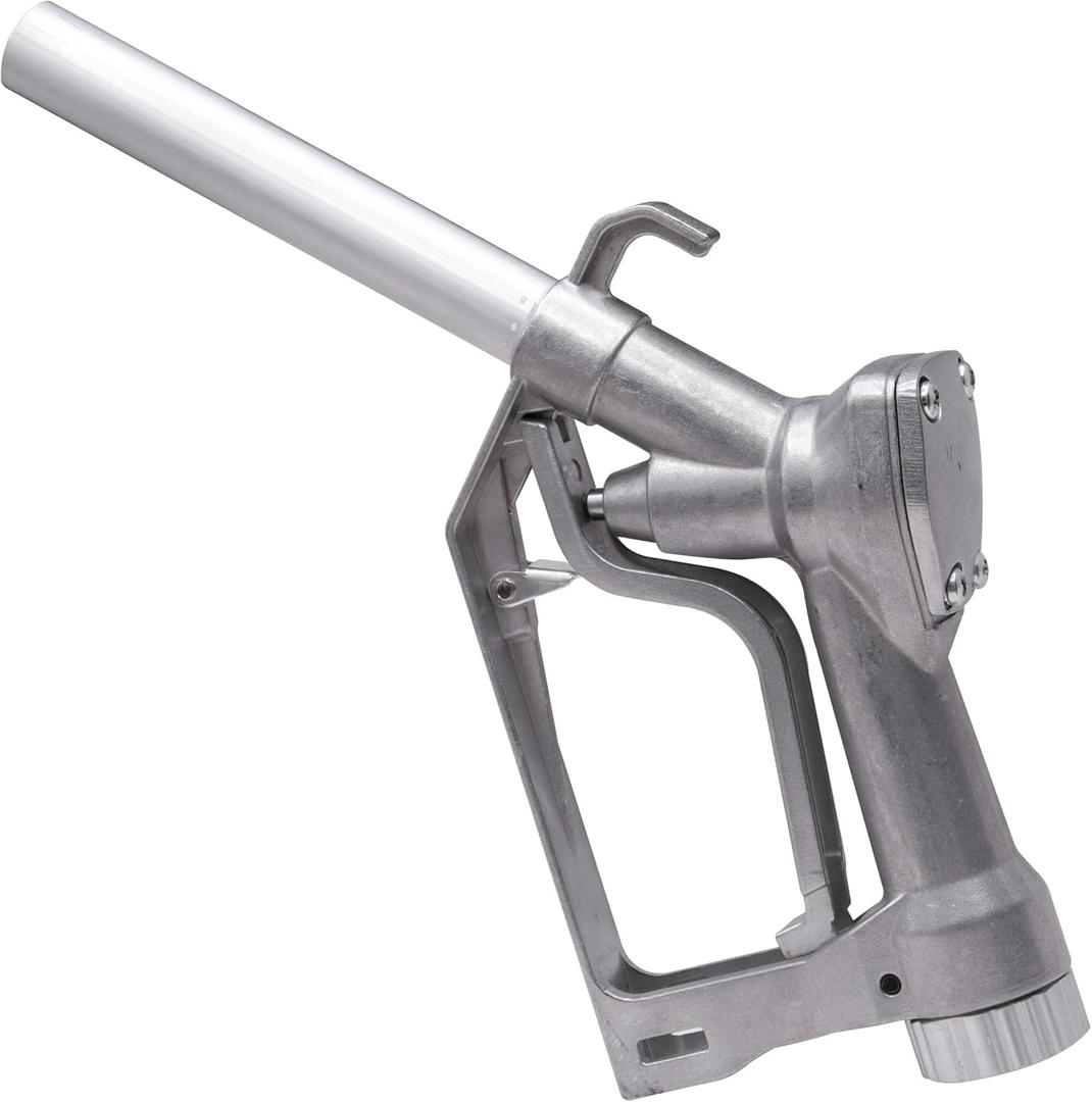 1" Inch FNPT Inlet With Swivel 360 degree Rotating Connector Manual Fuel Nozzle With Hook 15/16" Straight Spout Max Flow 32GPM Used For Diesel & Gasoline and Gravity Tank