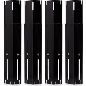 Universal Adjustable Grill Heat Plates/Heat Tents/Burner Covers/Heat Deflectors/BBQ Grill Heat Shields/Grill Cover Plates/Grill Diffuser for Gas Grill, Porcelain Steel Grill Replacement Parts (4-Pack)