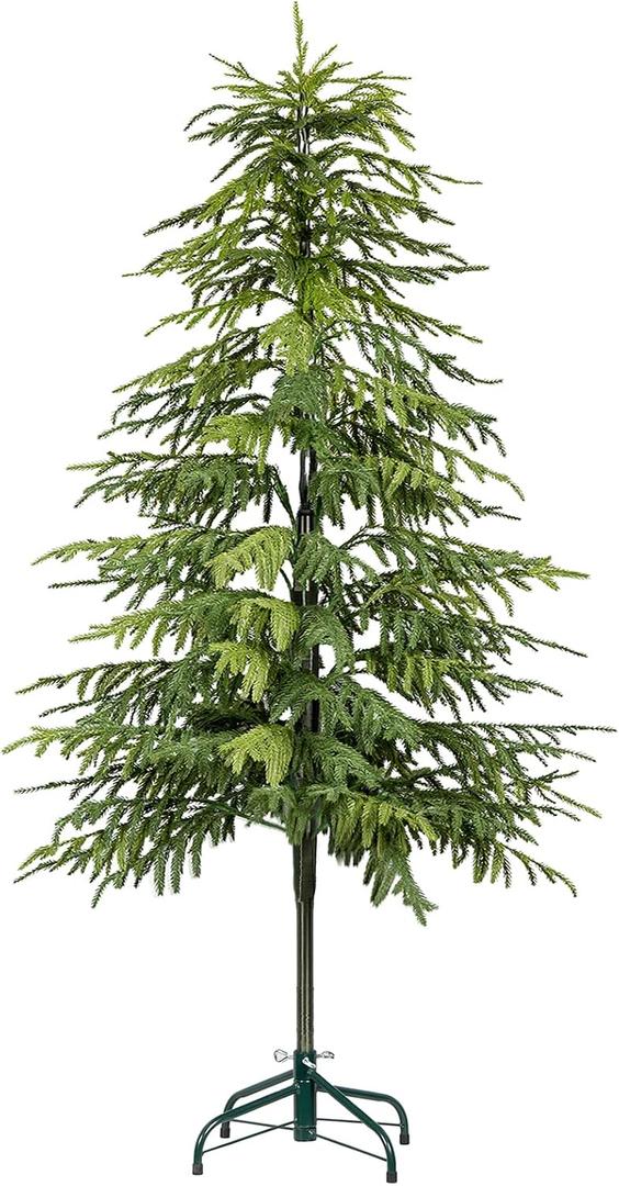 5FT Artificial Norfolk Pine Trees, Real Touch Faux Cedar Topiary Slim Christmas Tree Large Indoor Outdoor Fake Evergreen Plants for Outdoor & Indoor Use Holiday Christmas Decor
