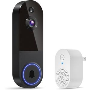 1080p Wireless Video Doorbell Camera, AI Human Detection, 2-Way Talk, Night Vision, Cloud Storage, Real-Time Alerts, Battery Powered, 2.4G Wi-Fi Only