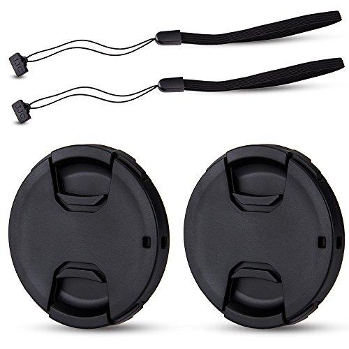 JJC 2-Pack 49mm Front Lens Cap Cover with Cap Keeper for Canon EF 50mm f1.8(Not for EF 50mm f1.4 or f1.2L Lens), EF-M 15-45mm f3.5-6.3, Sony E 55-210mm f4.5-6.3, E 50mm f1.8 & More 49mm Thread Lenses