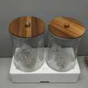 2 PCS 1.5 Gallon Drink dispenser, Glass Beverage Dispenser With Wood Stand, Large Water Drink Dispensers for Parties With Stainless Steel Spigot, Ideal for Lemonade,Juice, Tea, and Party Drinks