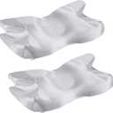 2 Pcs Satin Pillowcase for Cervical Pillow, Gray Silky Cervical Pillow Case Contour Pillow Case Cover with Zipper, Smooth Ergonomic Pillowcase for Neck Pillow Cover, Queen