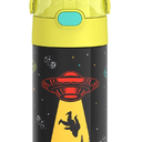 THERMOS FUNTAINER Water Bottle with Straw - 12 Ounce - Kids Stainless Steel Vacuum Insulated Water Bottle with Lid, Out Of This World