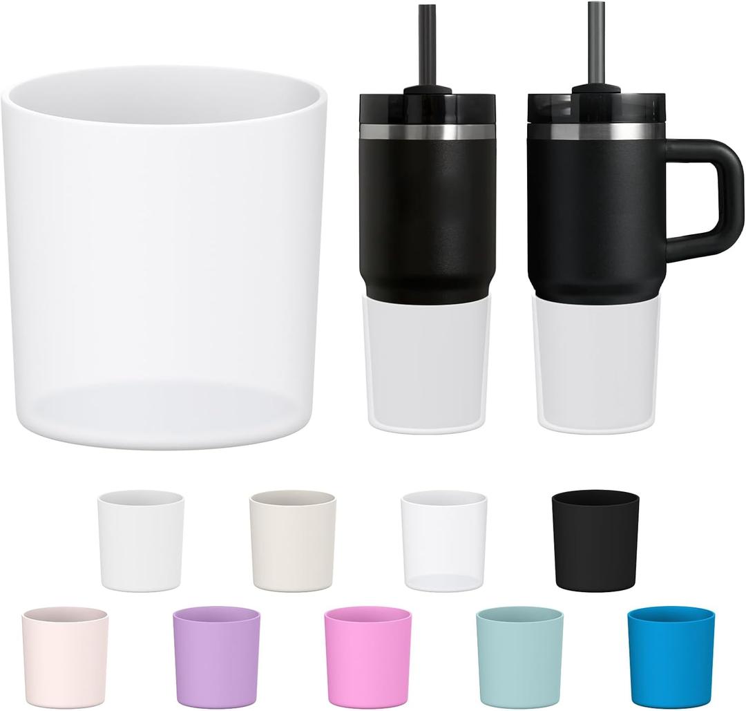 WUQID Higher Silicone Boot Compatible with Stanley Quencher H2.0 & IceFlow Flip & ProTour 40oz 30oz 20oz 14oz, Fit Same Diameter 14oz 20oz 30oz 40oz Tumbler Cups Anti-Slip Bottle Bottom Sleeve Cover (Clear)