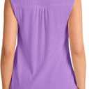 SUNNEGOO Womens Summer Tank Tops Sleeveless Dressy Casual Shirts Loose Fit Tunic Business Work Blouses Basic Trendy Outfits (Purple, L)