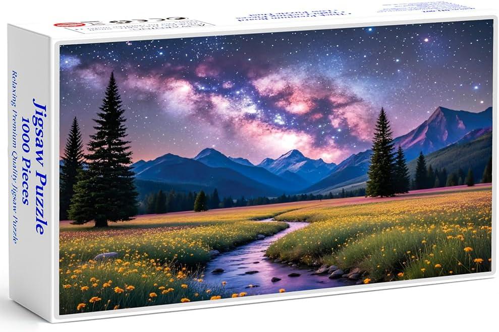 Puzzles for Adults 1000 Pieces - Starlit Meadow Colorful Jigsaw Puzzles, Fun Family Game, Challenging Brain Teaser, 28 x 20 in, Great Gift Idea & Home Decor (Starlit Meadow)