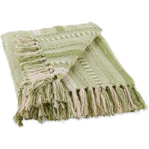 DII Braided Striped Decorative Throw Blanket, 50x60, Antique Green