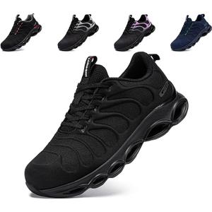 LARNMERN Steel Toe Shoes for Men Women Lightweight Work Safety Shoes Sneakers Comfortable Safety Toe Sneakers Stylish Work Shoe Colorful Zapatos de Seguridad Size 8 W