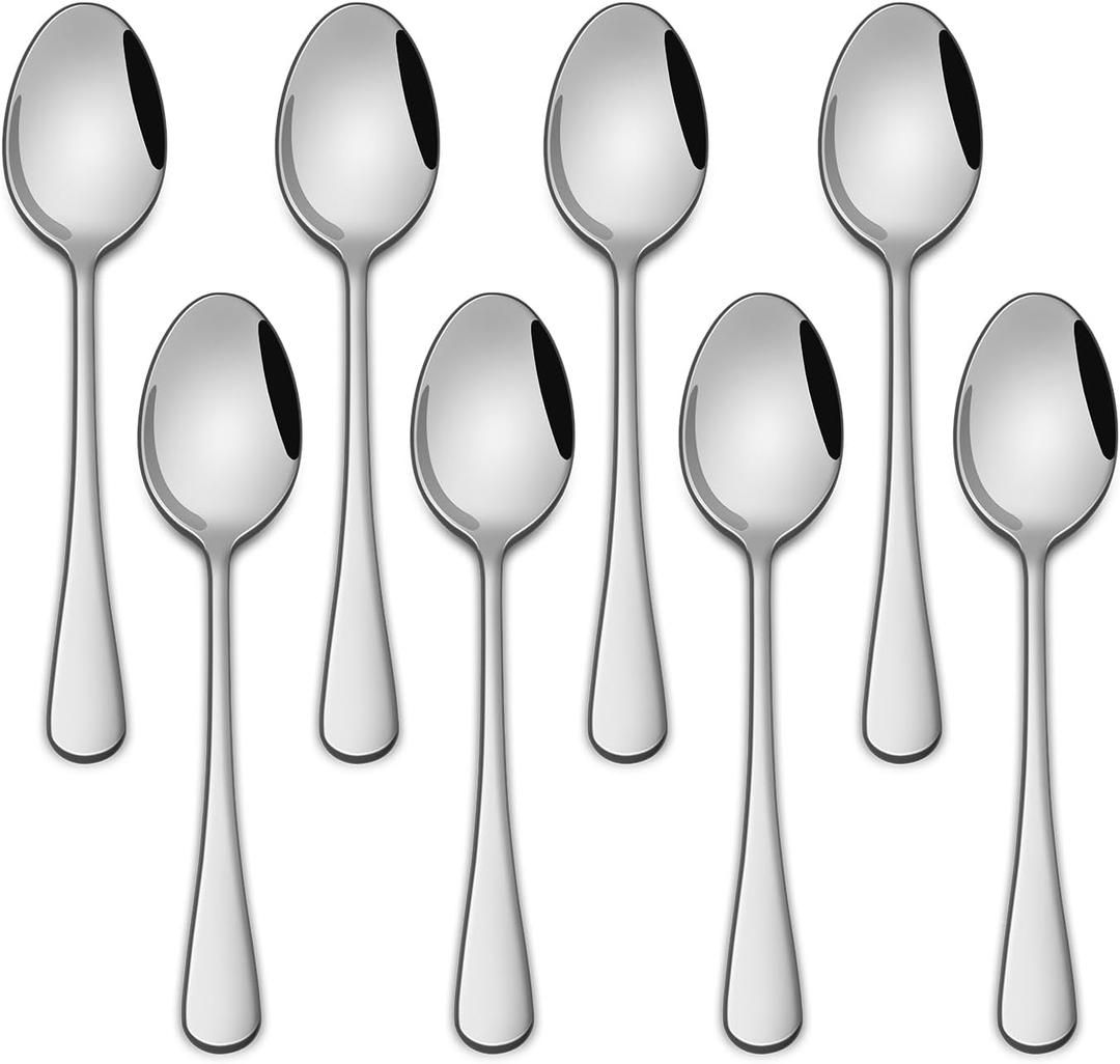 Small Teaspoon,5.5 Inches Stainless Steel Tea Spoons Set Of 8,Espresso Spoon, Durable Dishwasher Safe Small Coffee Spoons, Mini Demitasse Spoon For Dessert (Silver)