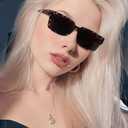 2 x IOHLNG Retro Vintage Sunglasses for Women Men Trendy Rectangle Sun Glasses UV Protection (Black Tortoise Shell Frames + Grey Lens)