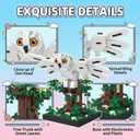 Snowy Owl Building Blocks Set Flying Bird Micro Mini Bricks Toy on Tree Magic Animal Desk Decor Display Ornament DIY Creative Hobby Gifts for Adults Teens