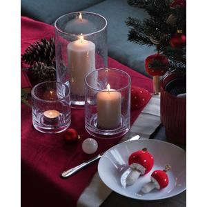 ARIAMOTION Hurricane Glass Candle Holders Set, Pillar Votive,Clear Seeded Bubbles Cylinder Vase,Modern Rustic Table Centerpieces Bulk, 3 Sizes 8 Inch 5 Inch 3.5 Inch Height