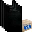 Black Unprinted HDPE Bags, 20" x 10" x 36", 22 Micron, 100 Count
