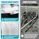 Bunk Wrap Kit Roll 24ft with Endcaps for Boat Trailer, 2"x4" Waterproof PE Synthetic Bunk Cover Replaces Carpet, White